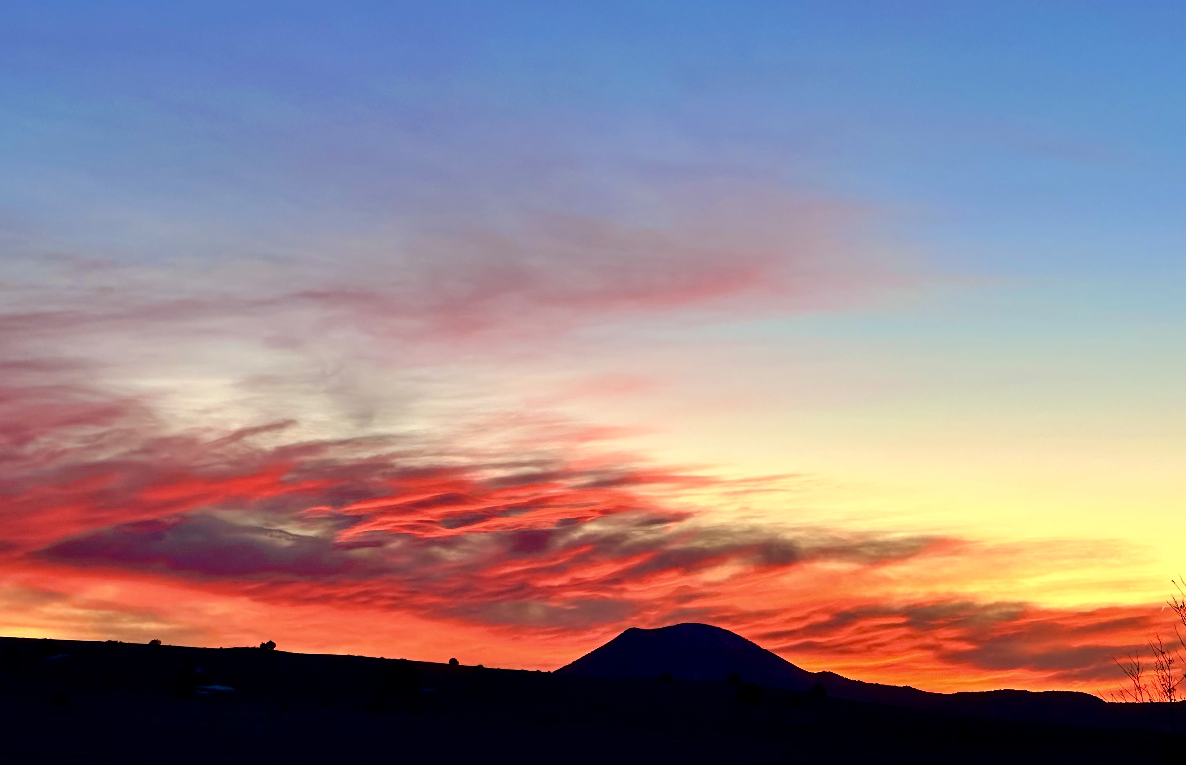 Capulin Volcano at sunset from the ranch