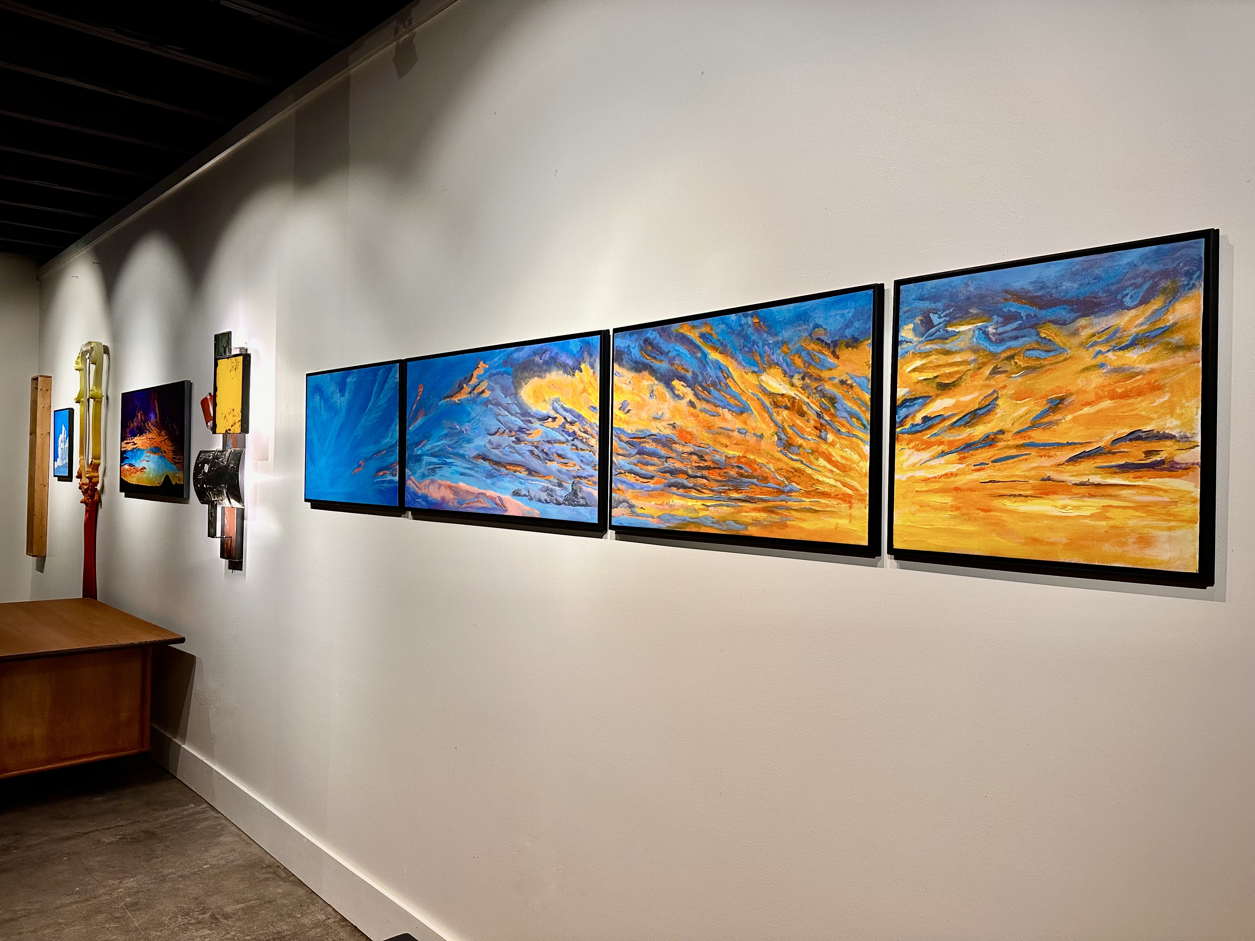 Fire in the Sky 4-panel original painting by Nathaniel Franklin